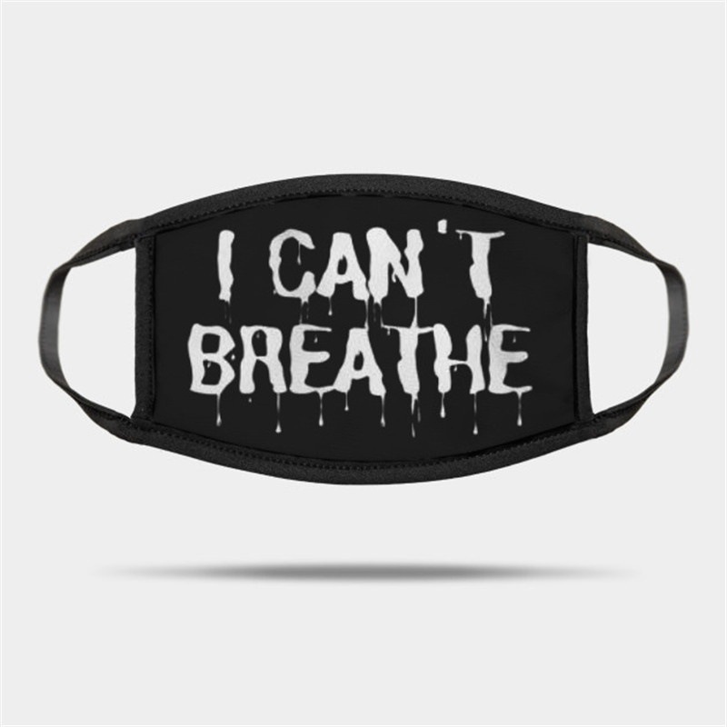 2020跨境爆款i cant breathe印花时尚潮流亲肤防尘可洗透气口罩