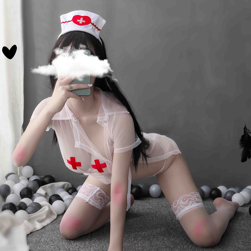 Adult Supplies New Sexy Lingerie Female Sexy Pajamas Nurse Transparent Uniform Role Play Seduction Home