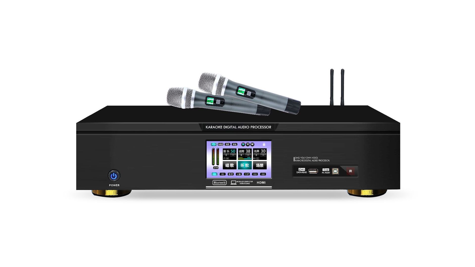 600w三合一智能带效果器话筒专业功放usb蓝牙播放满足影k会议ktv