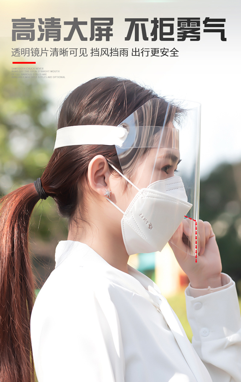 特惠可旋转透明防护眼罩防飞贱护脸罩防护面罩防烟面罩儿童成人