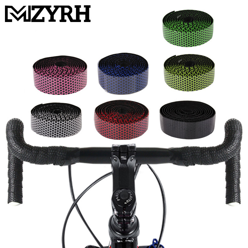 Road Bike Bar Tape Honeycomb Silicone Bicycle Ties Non-Slip Breathable Straps Eva Elastic Fixed Gear Bicycle Bar Tape