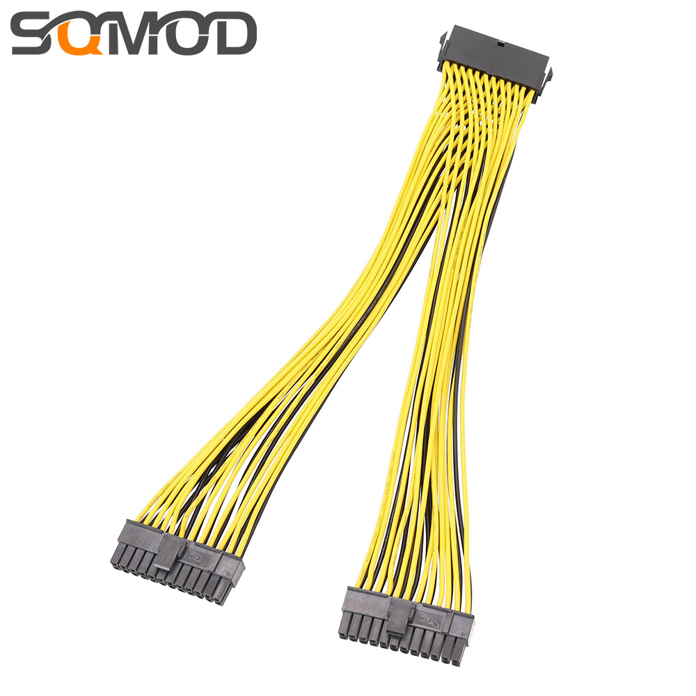 atx主板24pin母转两个24e(20 4)pin延长线24针一分二 24pin扩展线