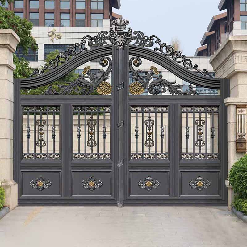 厂家货源庭院铝艺别墅大门 铝艺门 推拉折叠门 庭院门