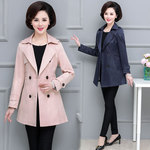 新款中年胖妈妈秋装大码宽松上衣碎花连帽薄款短外套小个子时尚女