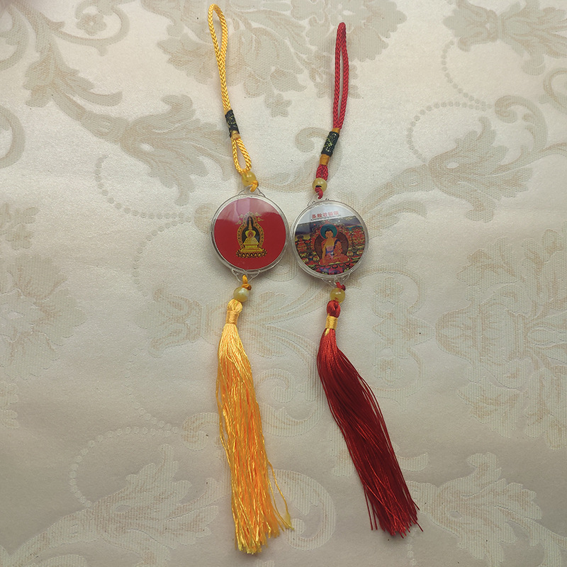 [弘慧]厂家批发圆形圣般若摄颂护身符车挂 佛教用品(174-15)