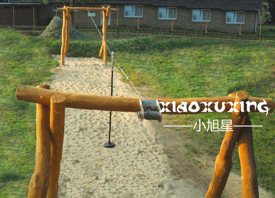 无动力定制游乐设备 户外木质儿童滑索 景区公园体能训练滑轨