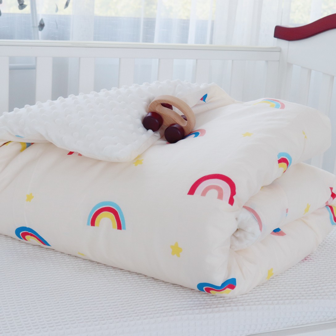 婴儿被子豆豆绒安抚被儿童宝宝天然棉花被子新生儿盖被盖毯