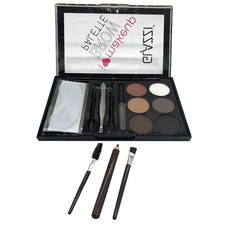 Glazzi Eyebrow Powder Set Waterproof Sweat-Proof Long-Lasting Eyebrow Sticker Brush Set Makeup Wholesale