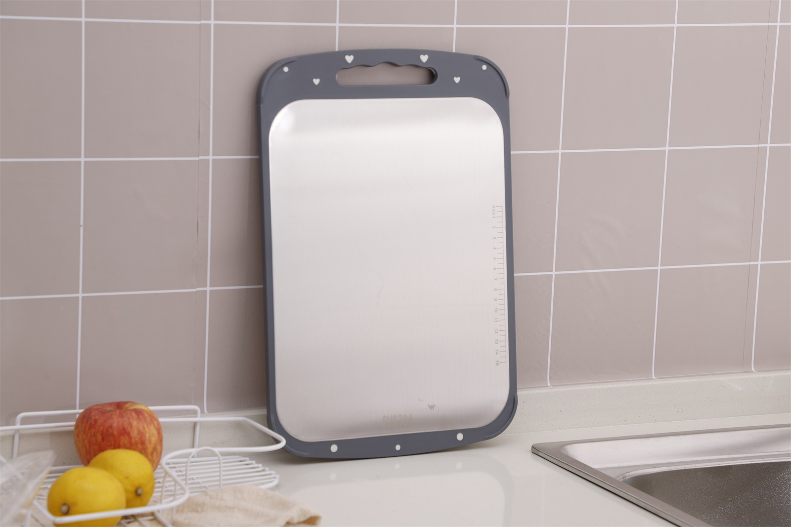 定制宏瑞新款双面不锈钢菜板 家用加厚pp防滑菜板不锈钢砧板厂家