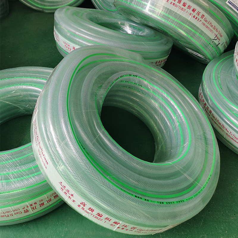 增强加厚pvc纤维网管厂家直销透明夹线pvc蛇皮管抗寒防冻花园水管