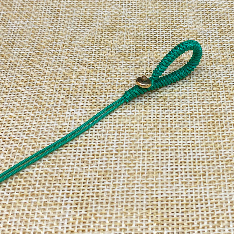 Dorje Knot Lanyard Braided Rope Keychain Semi-Finished Chinese Style Handmade Ornaments No. 72 Jade Thread Removable Brass Buckle