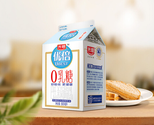 光明优倍0乳糖脱脂低脂鲜牛奶500ml鲜奶巴氏奶生牛乳7天发