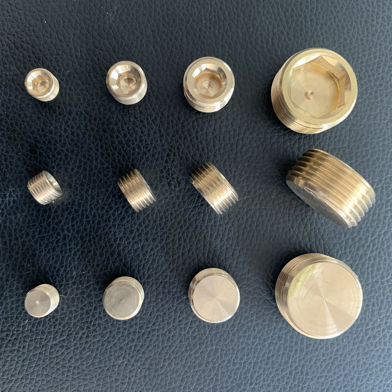 厂家批发内六角铜堵头 气动黄铜螺纹堵头堵管堵螺塞闷头1/2/3/4分