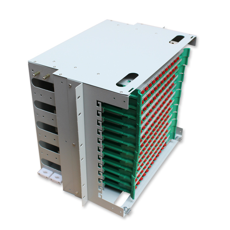 多套免费包邮144芯odf配线架19英寸抽拉机架灰白色喷塑细砂面odf