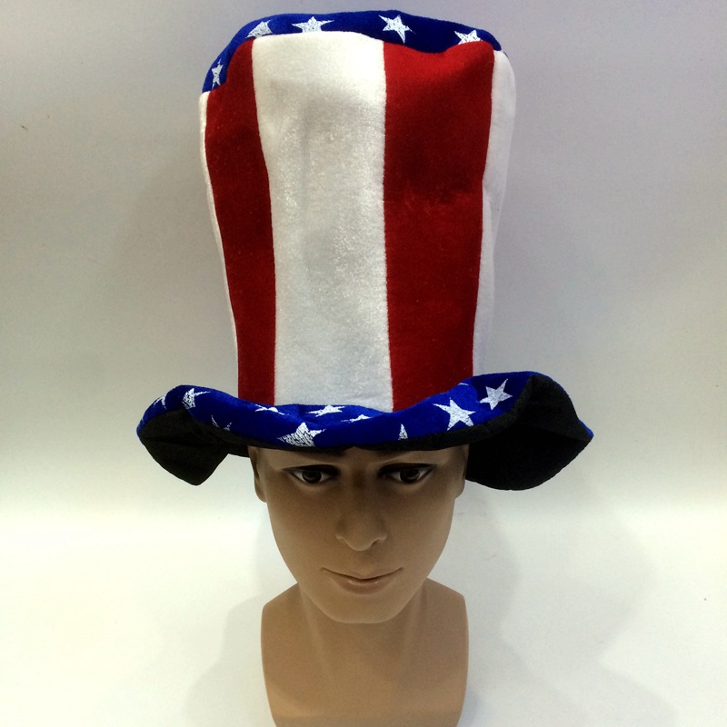 美国美利坚usa高帽表演魔术师帽子外贸外销义乌各类软22高度帽子