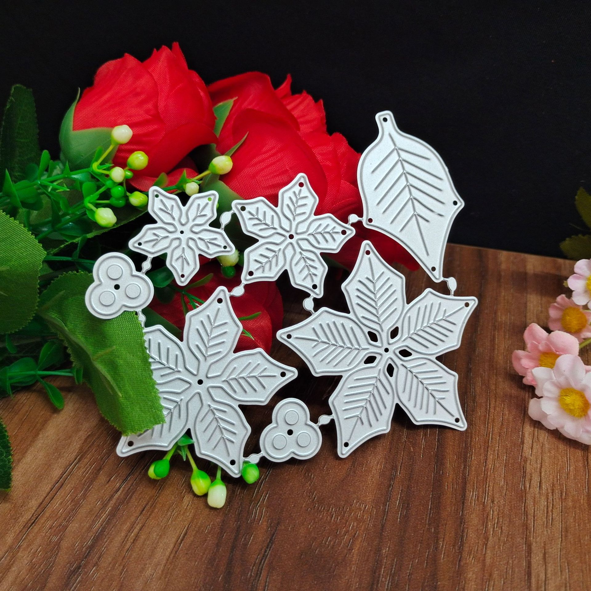 diy花朵树叶碳钢刀模儿童益智纸艺社压花蚀刻切割刀模cutting die