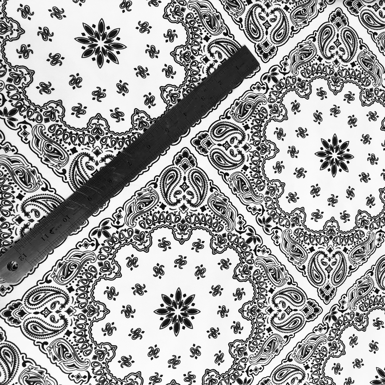 日式裤子休闲布料 腰果花印花布 中厚弹力印花布