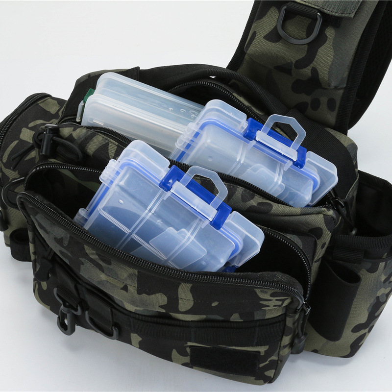 Large Capacity Lure Bag Multi-Function Waist Bag Fishing Rod Bag Tactical Backpack Crossbody Bag Fishing Insertion Pole Fishing Bag Rod Bag