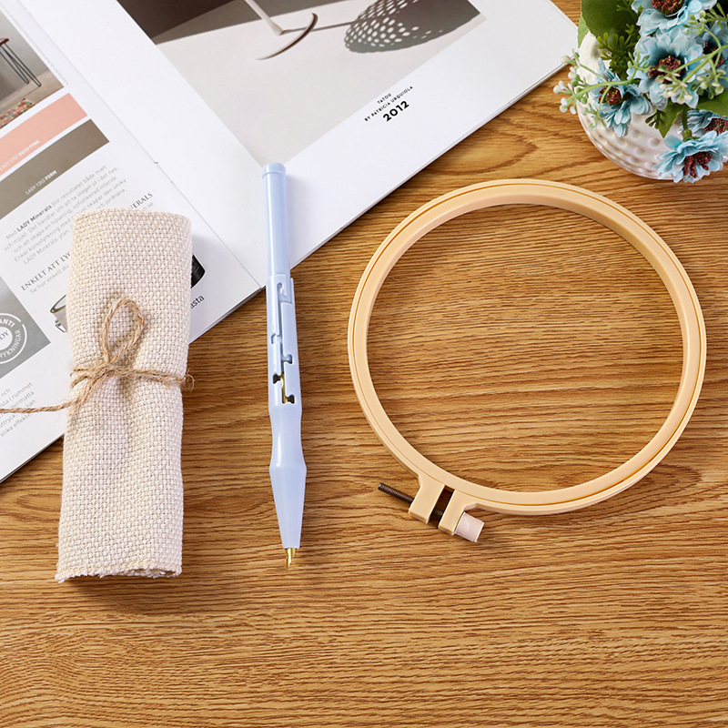 亚马逊新品戳戳绣套装 4件套装戳戳针绣布含配件套装厂家直销