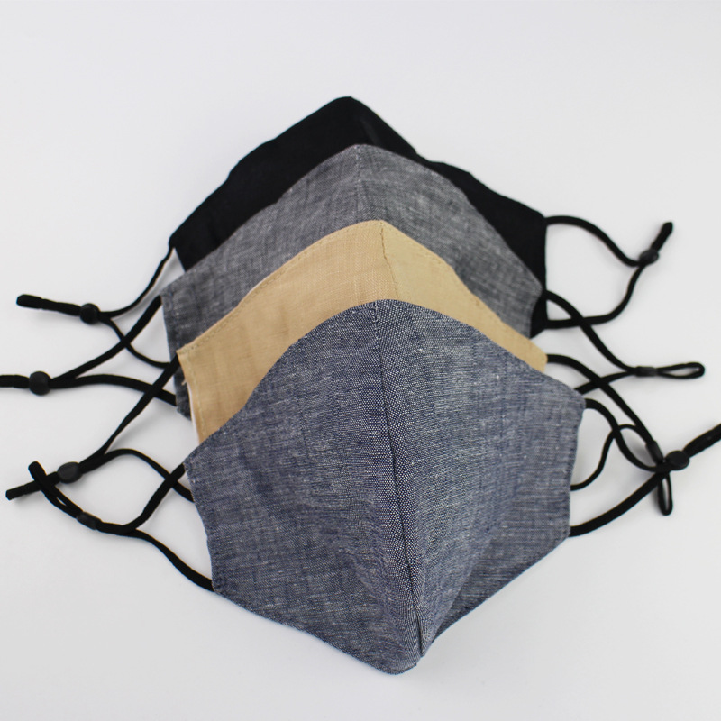 新款亚麻料布口罩防尘防风可手洗插过滤片纯棉口罩工厂库存清仓