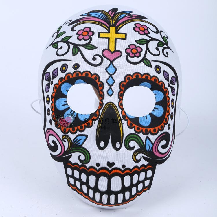万圣节时尚鬼面具恐怖墨西哥t台小丑面具亡灵节舞会酒吧表演道具
