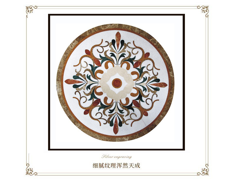 定制加工天然大理石拼花地面 欧式酒店大厅走廊水刀拼花大理石