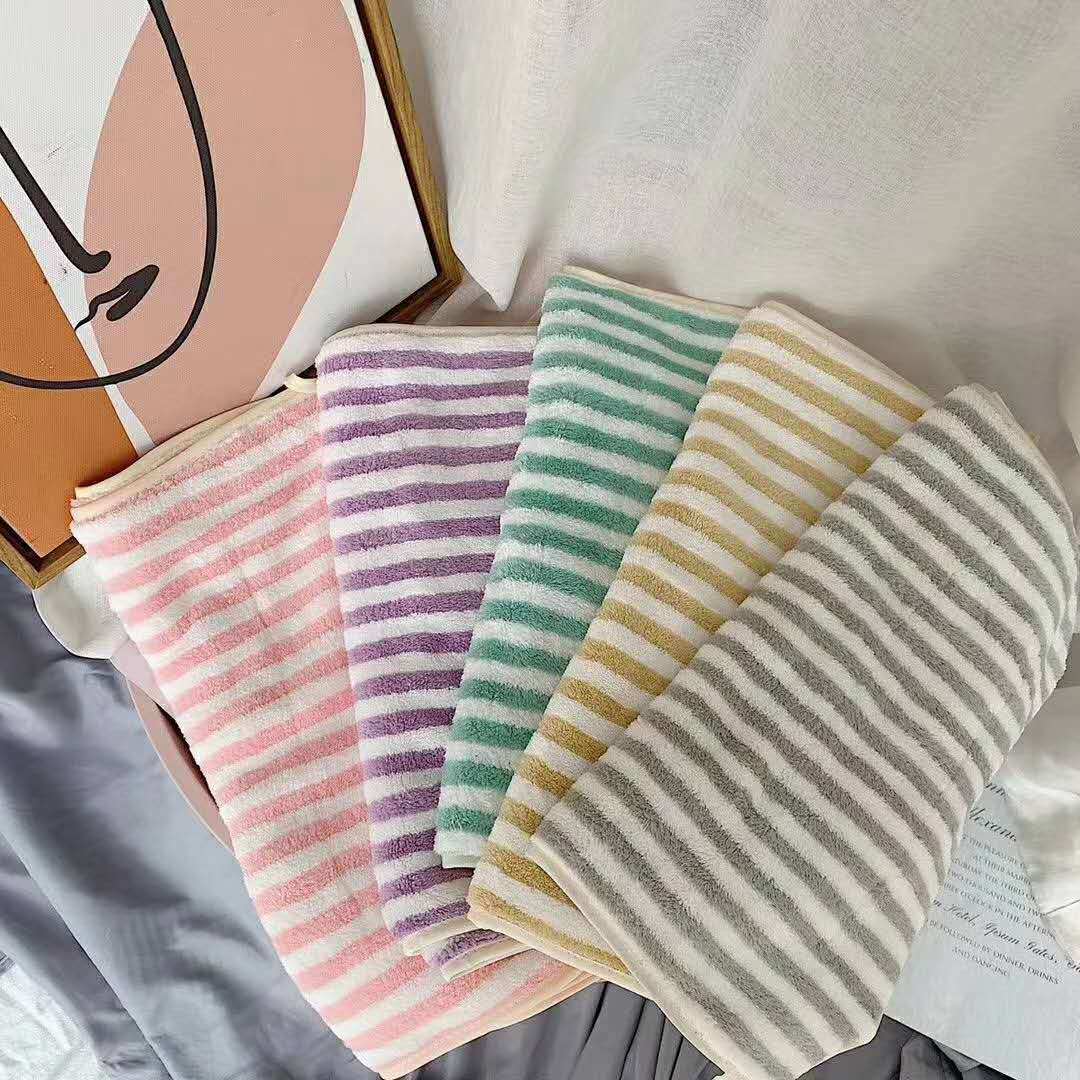 【五条装】阳离子毛巾珊瑚绒细条不易掉毛柔软吸水成人洗脸擦脸巾