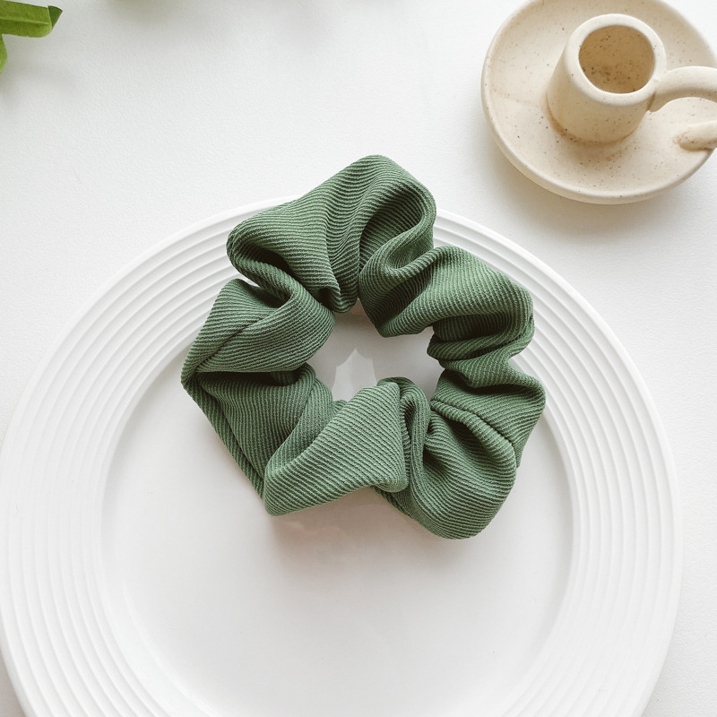 Brandy Green Pork Intestine Circle Wool Large Intestine Hair Ring All-Match Fabric Intestine Head Rope Korean Style Bun Hair Ornament