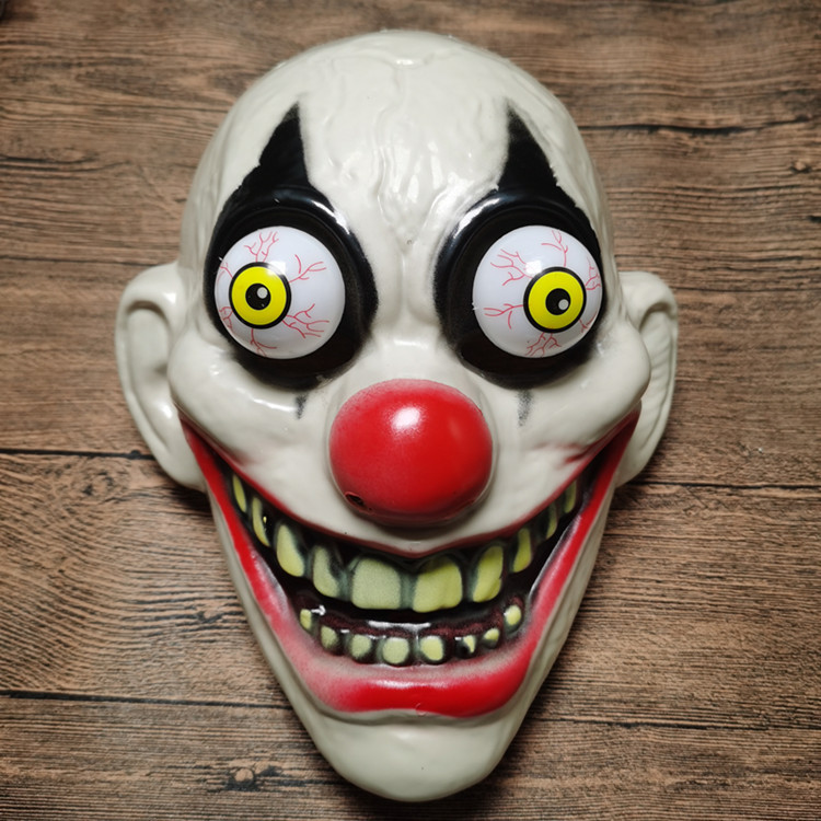 新款万圣节吓人红鼻子小丑面具整蛊恐怖咧嘴电锯杀人狂面具现货