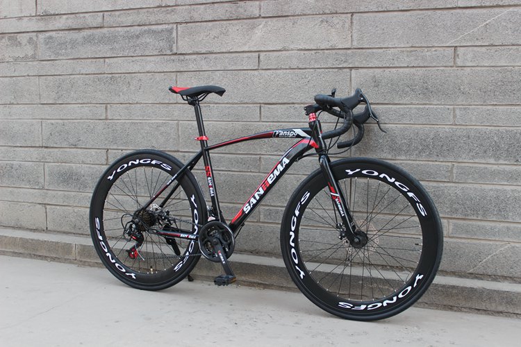 26寸酷飞60刀弯把自行车男女公路赛城市山地车变速死飞双碟刹