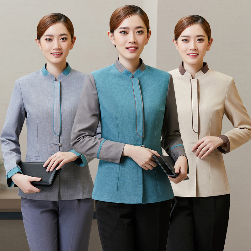 星级酒店客房服务员工装会所写字楼物业售楼部pa保洁长袖工作服