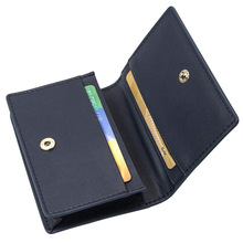 商务头层皮名片夹 高档牛皮名片盒钱包信用卡ID盒 大容量