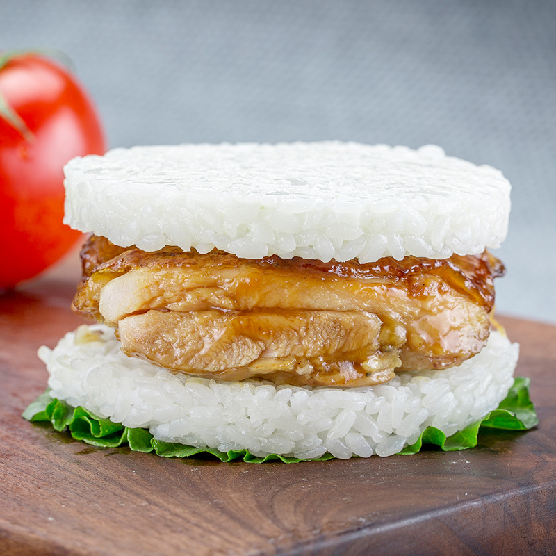 乐肴居米汉堡烧肉蜜椒味照烧鸡排味菌菇方便米饭微波速食早餐150g