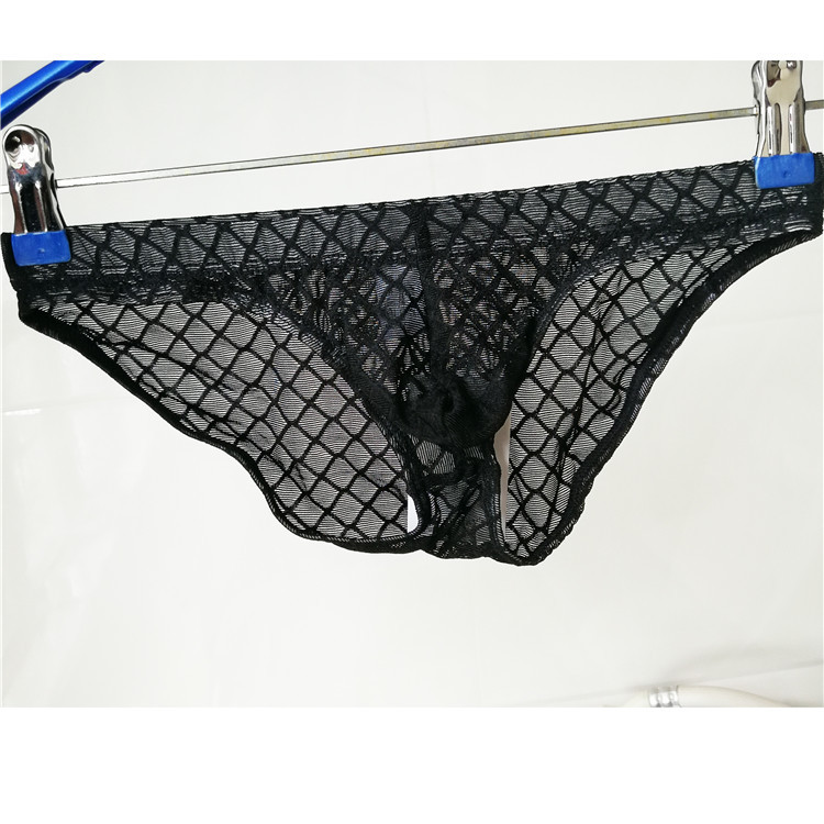 0成交129袋相似情趣内裤男士性感透视内裤高弹力网纱漏洞露jj三角内裤