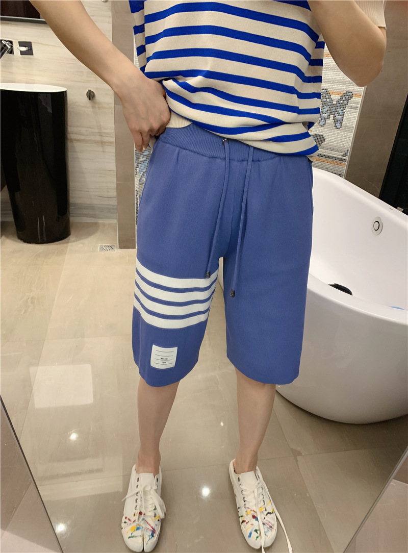 8368方块tb五分裤tb四条杠冰丝短裤欧美运动裤休闲10921282