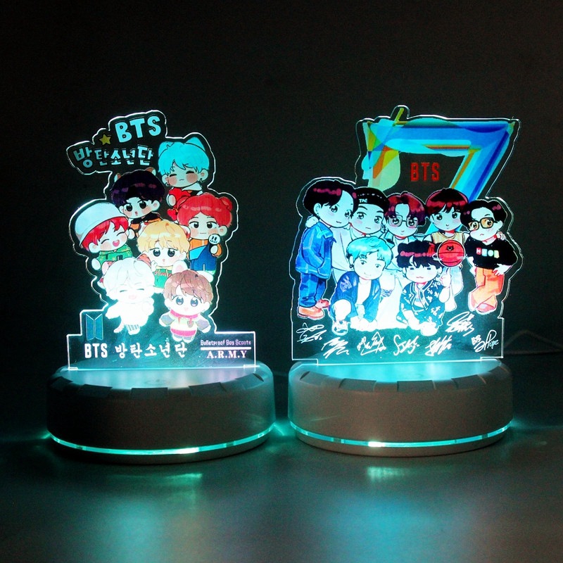防弹少年团偶像练习生周边礼品七彩led灯牌小夜灯040