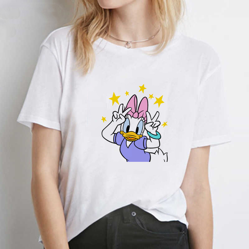 2020速卖通女装新款 唐老鸭 黛丝 donald duck 趣味搞笑百搭t恤夏