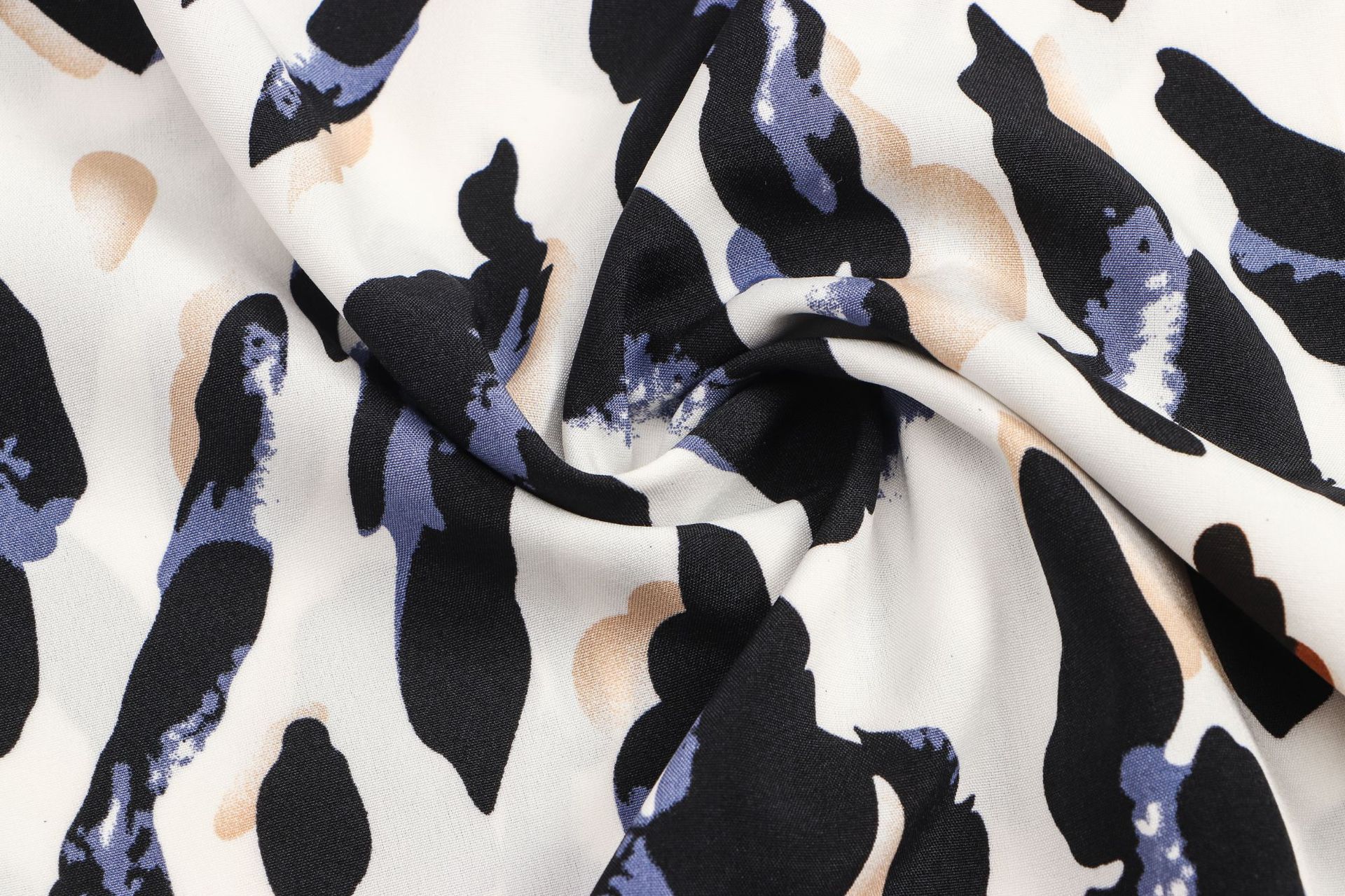 2020亚马逊欧美时尚女装白色豹纹带灯笼袖百搭经典秋冬长袖上衣