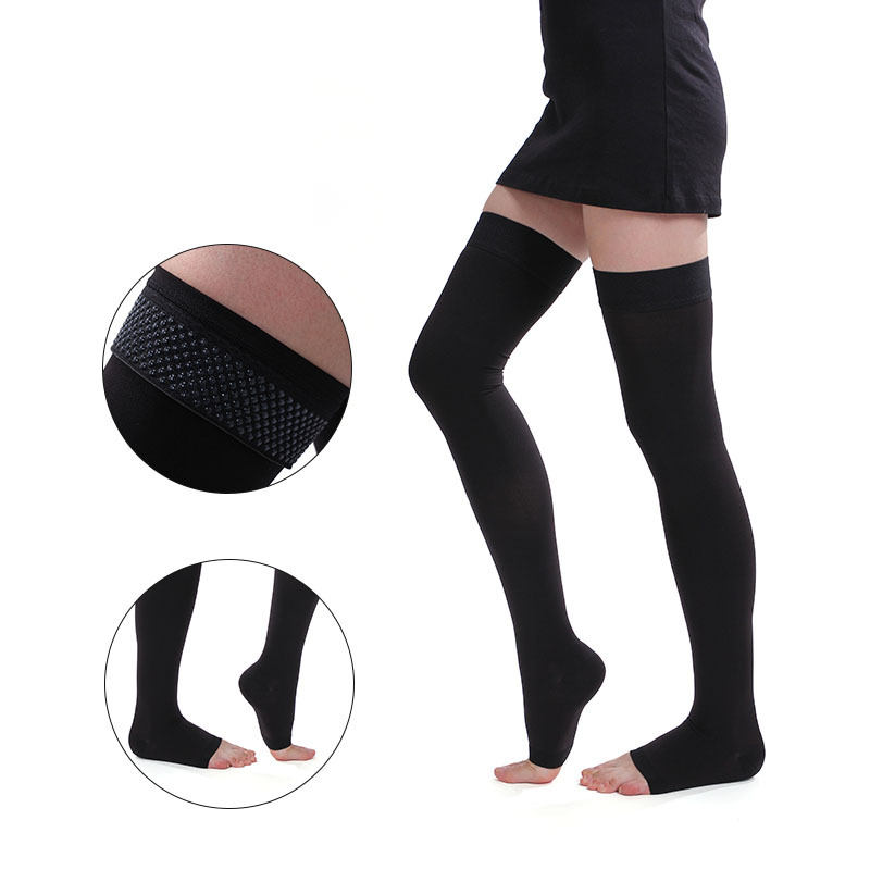 静脉曲张弹力袜 长筒露趾袜 治疗型小腿医疗防筋脉护款长筒袜子