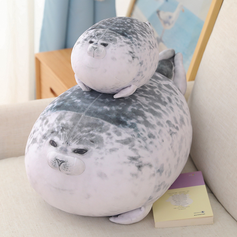 外贸可爱日本大阪海豹抱枕软绵绵海豹公仔抱枕靠垫水族馆毛绒玩具