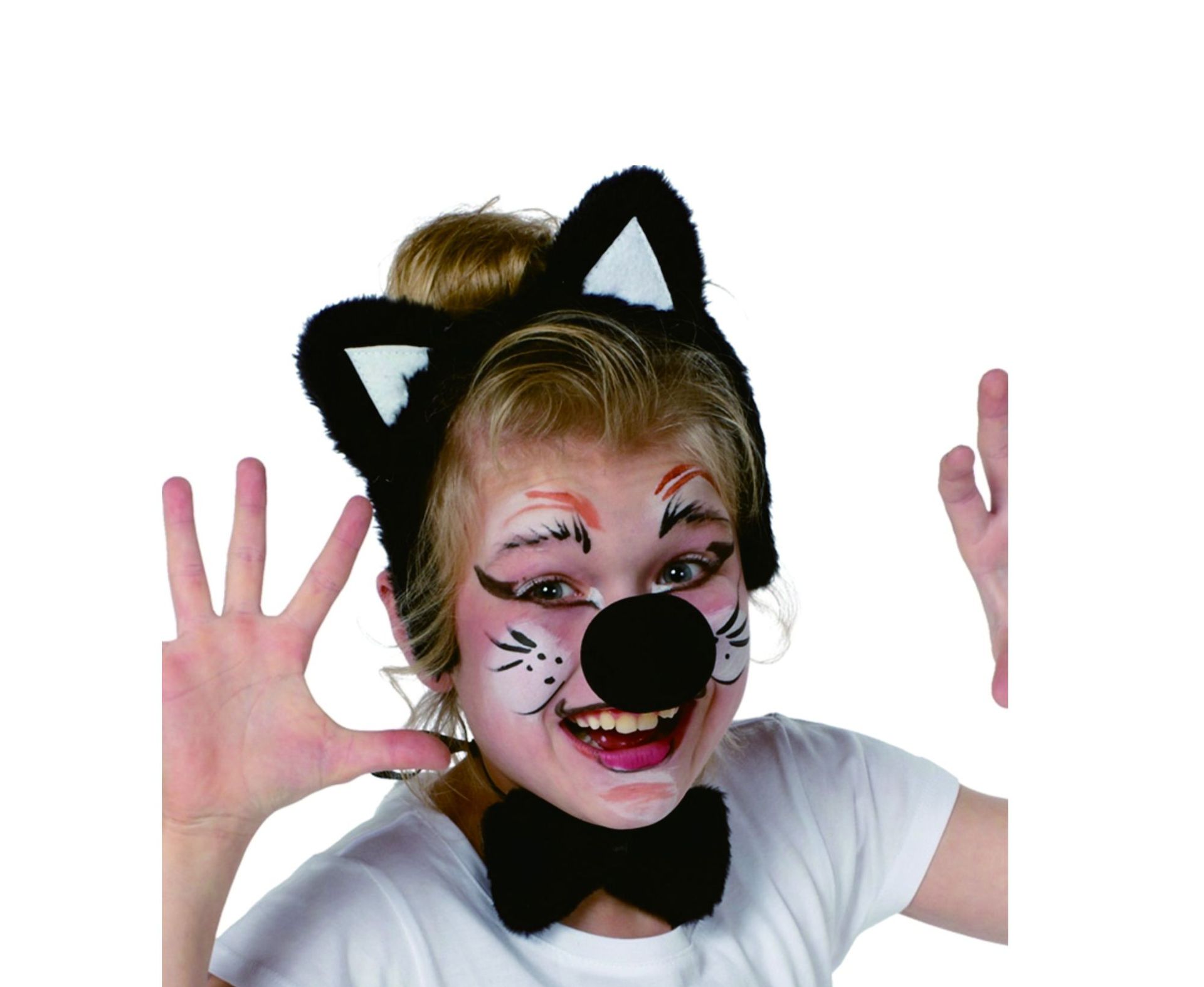 万圣节角色扮演白色黑色可爱猫耳朵发箍发夹头饰头箍发卡猫咪耳朵