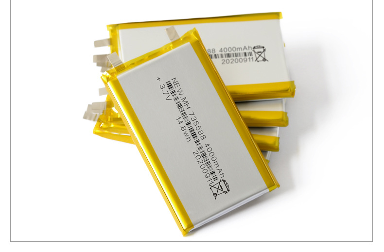 735588聚合物钴酸锂电芯37v4000mah指纹锁智能门锁锂电池批发