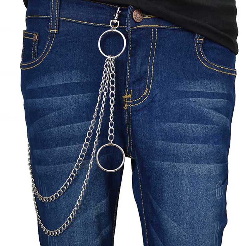 夜店酒吧蹦迪街舞裤腰链金属腰链ins超酷裤链嘻哈摇滚挂饰裤链