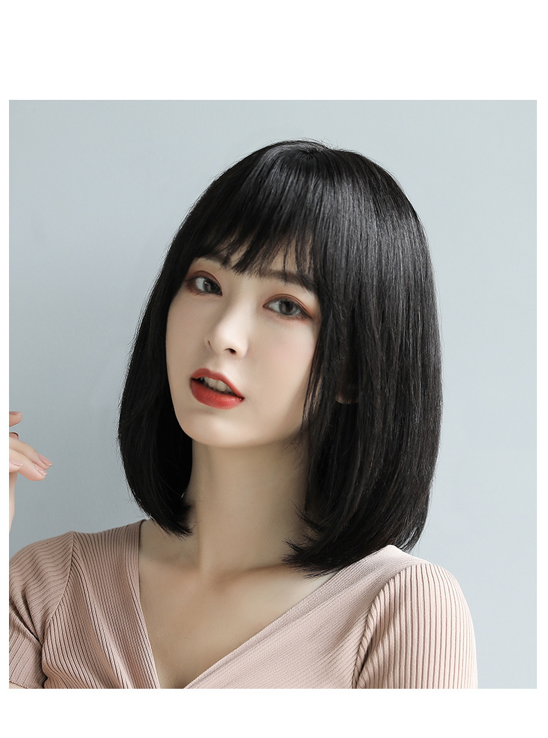 真发假发女中长发全头套锁骨发套圆脸发型短发波波头假发套微卷厂