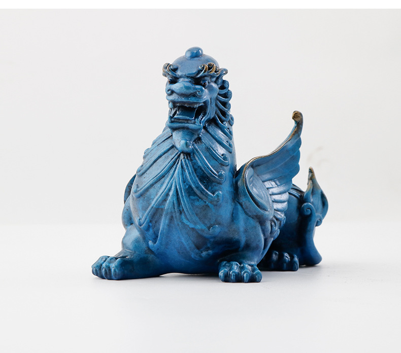 纯铜嘲风摆件开业送礼招财貔貅客厅玄关办公室桌面酒柜装饰铜摆件