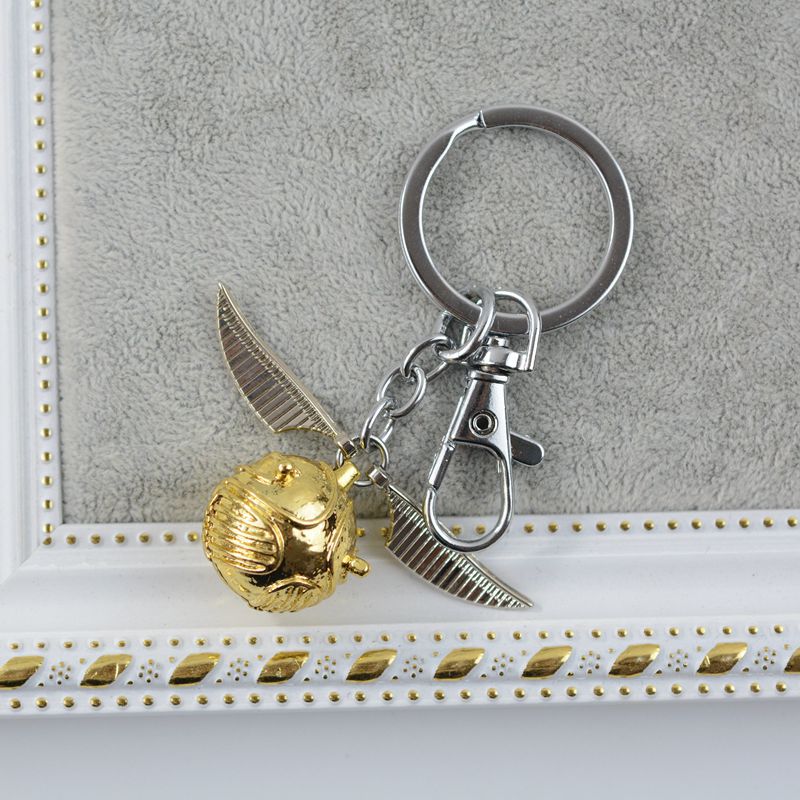 欧美外贸波西米亚风哈利波特金色飞贼钥匙挂件合金钥匙扣批发