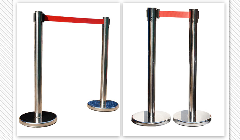 不锈钢银行柱礼宾杆安全警戒带一米线伸缩隔离带警戒线展会围栏