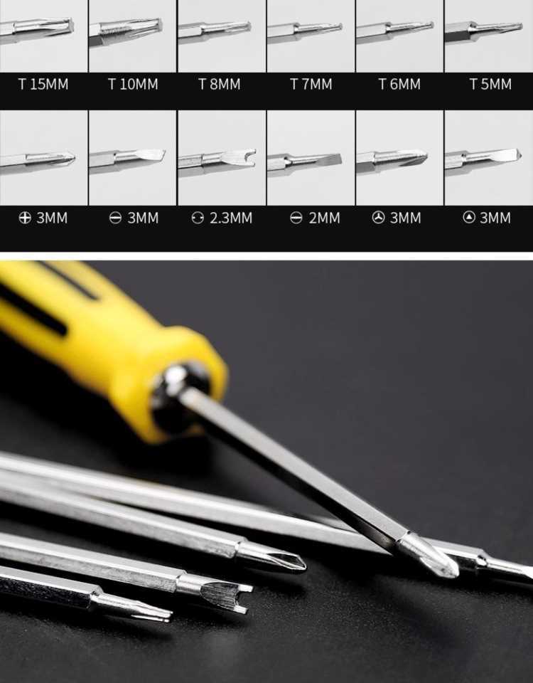 12-in-1 Screwdriver Set Household Multi-Functional Cross Word Double-Headed Plum Triangle Shaped Screwdriver Screwdriver