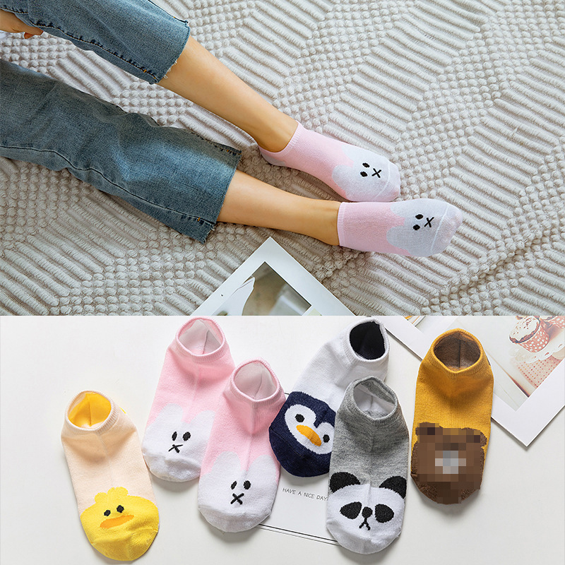 Socks Women New Cartoon Polyester Cotton Socks Women Low Top Socks Women's Boat Socks Short Socks Student Stall Women's Socks Wholesale