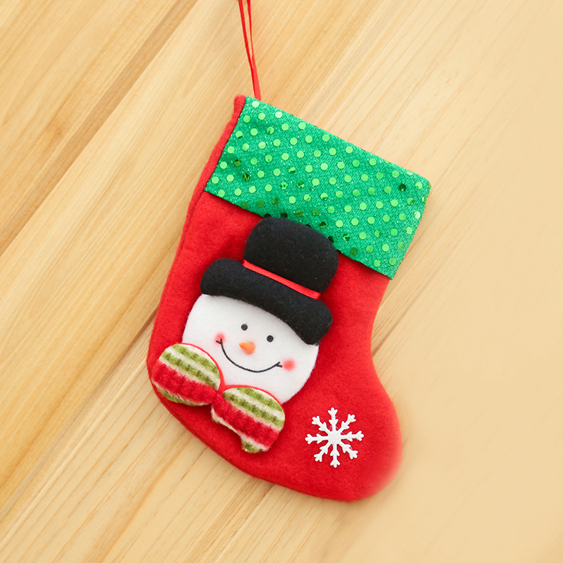 Creative Sequins Christmas Socks Gift Bag Pendant Christmas Tree Decorations Christmas Candy Bag Children Gift Bag